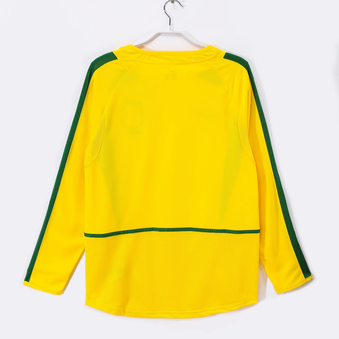 Brazil 2002 Home Long Sleeve Retro Jersey