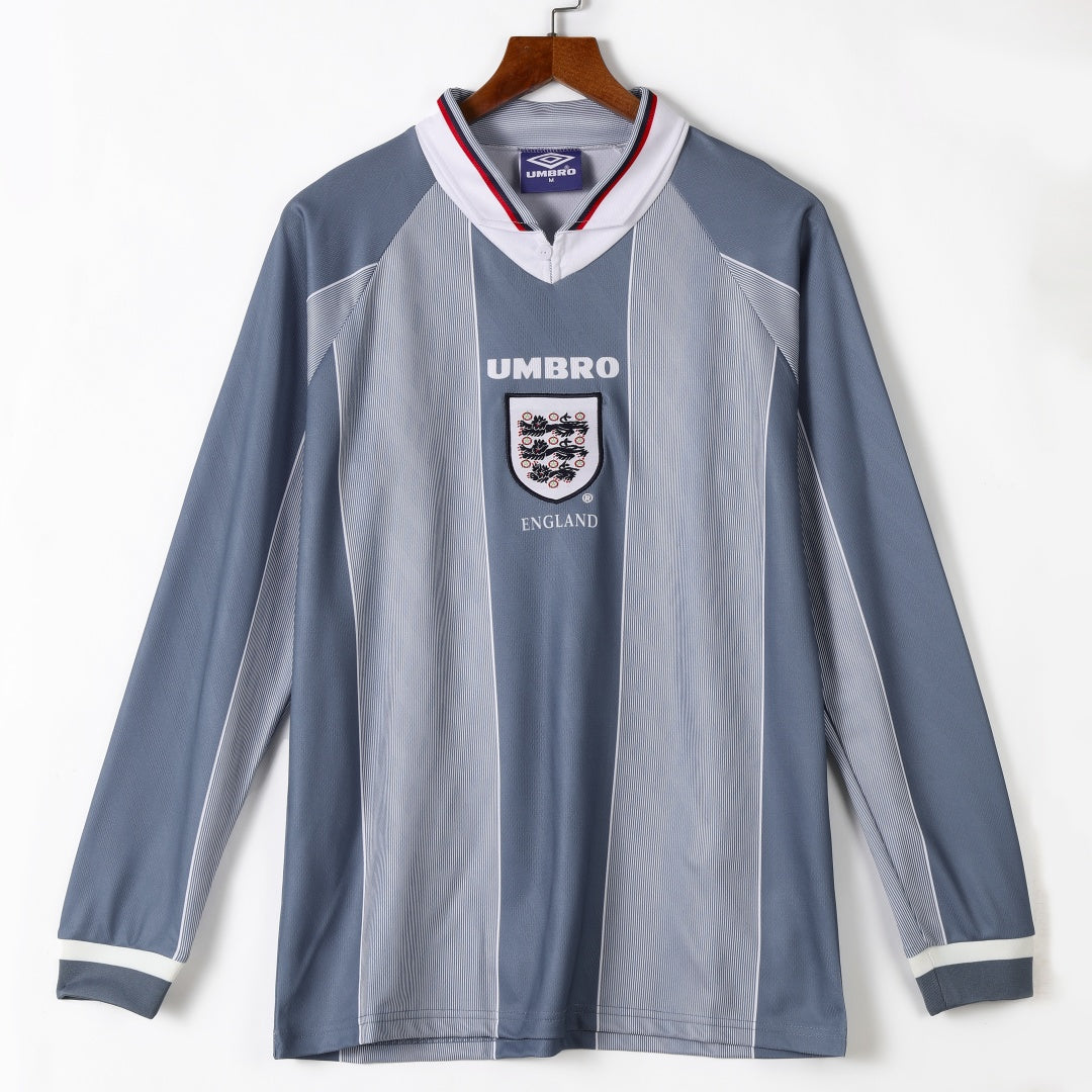 England 1996 Away Long Sleeve Retro Jersey