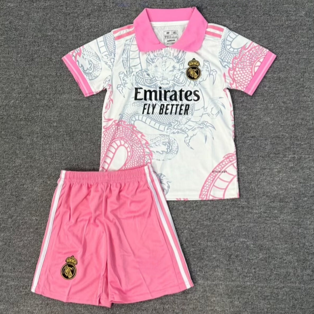 Real Madrid 2025/26 Kids Pink Special Polo Kit