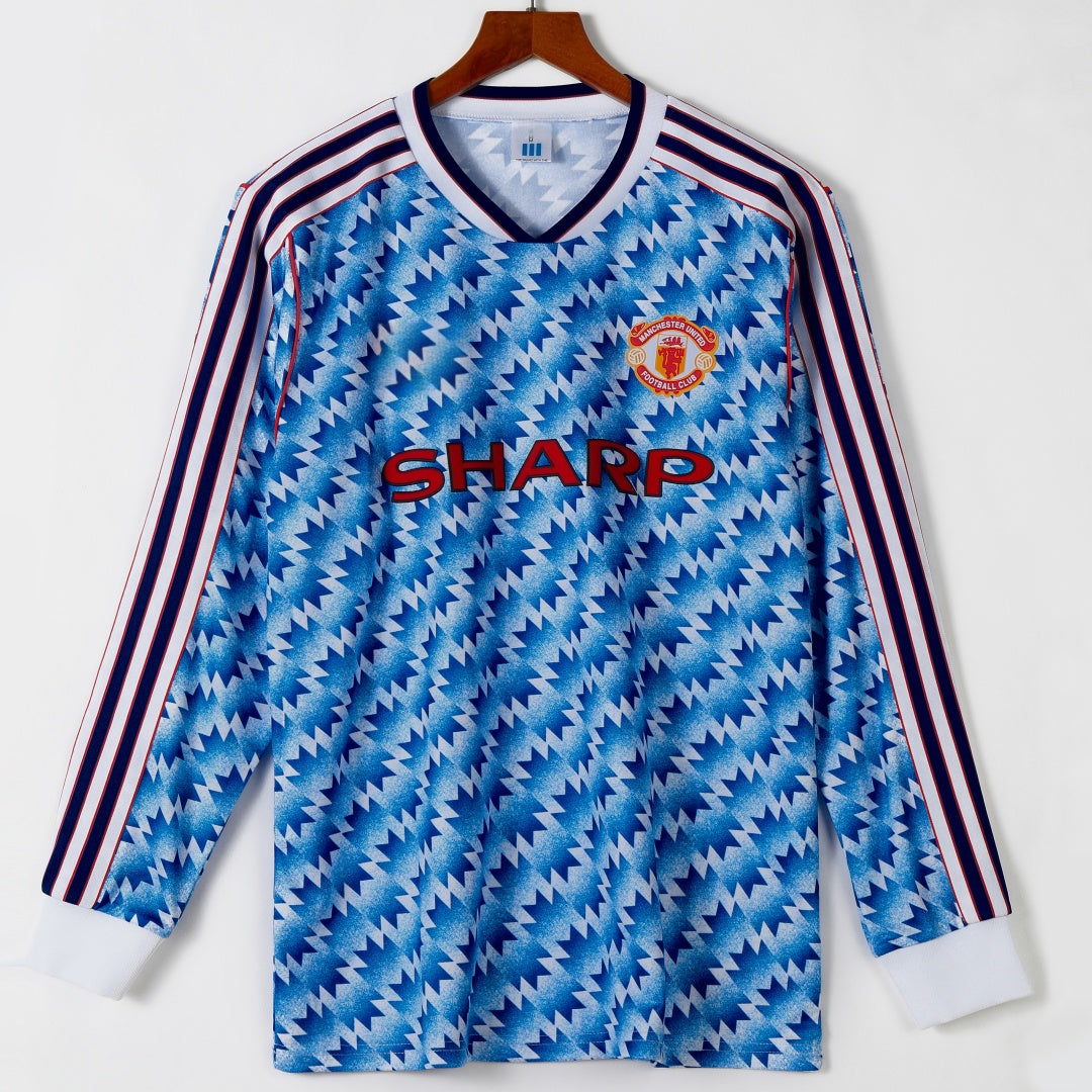 Manchester United 1990-1992 Away Long Sleeve Retro Jersey