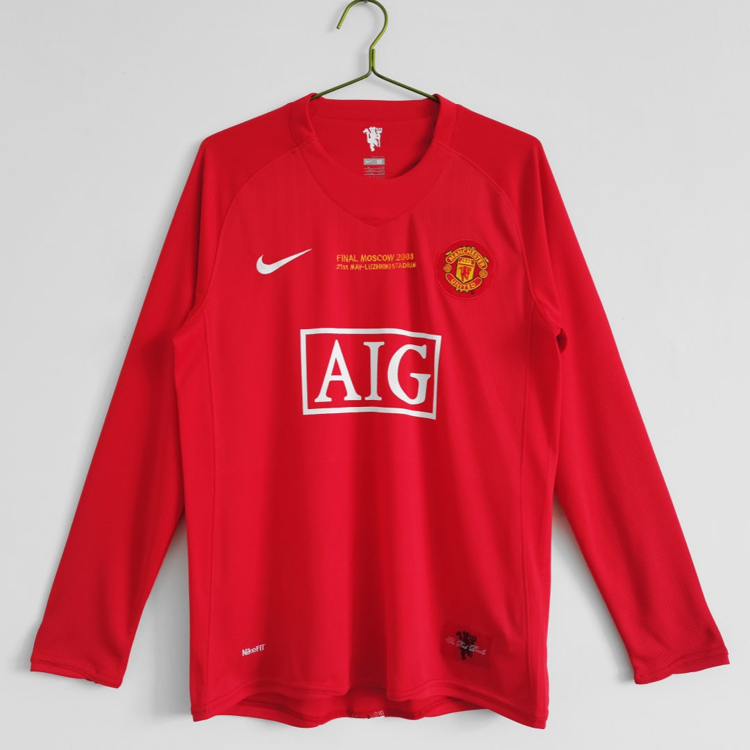 Manchester United 2007/08 Home Retro Long Sleeve Jersey