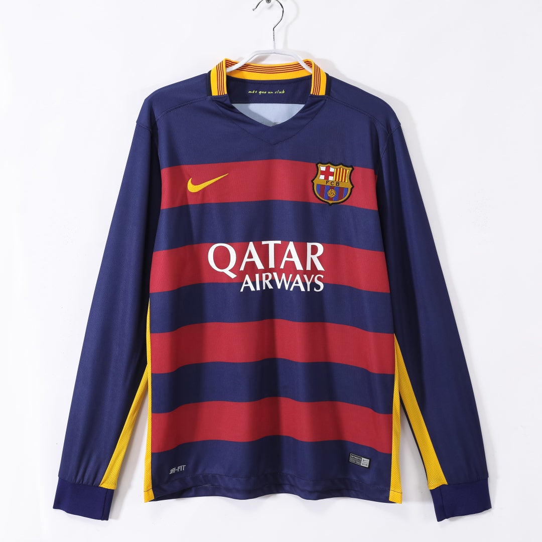 FC Barcelona 2015/16 Home Retro Long Sleeve Jersey