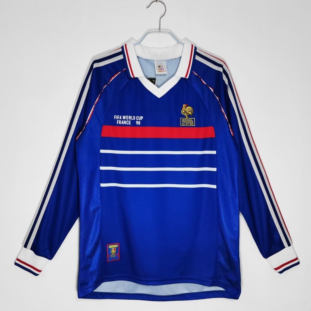 France 1998 Home Retro Long Sleeve Jersey