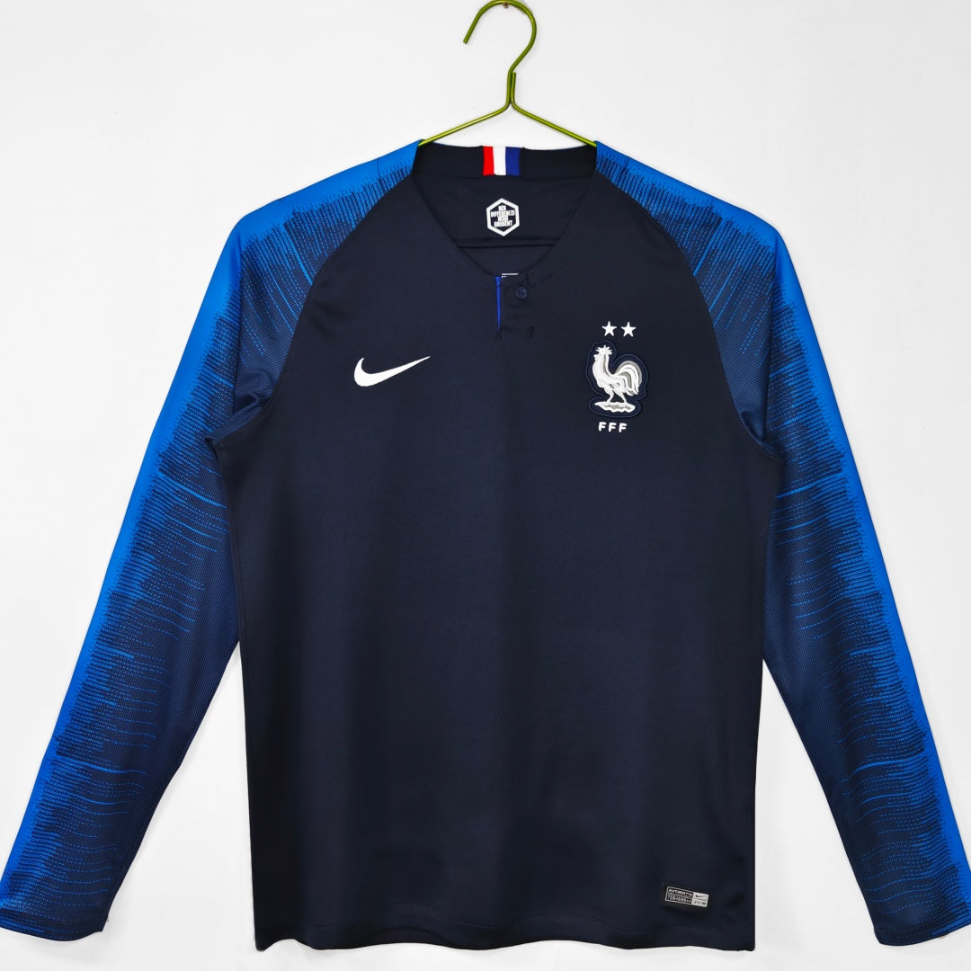 France 2018 Home Retro Long Sleeve Jersey