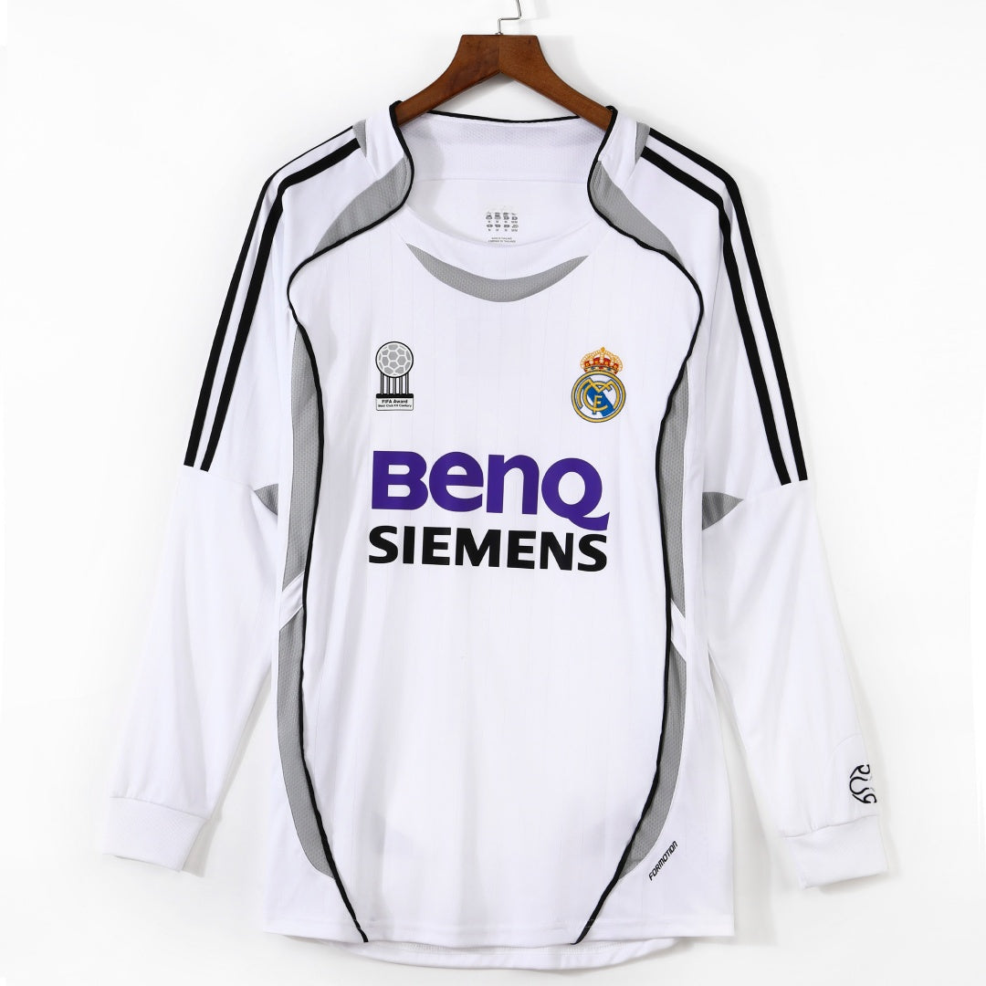 Real Madrid 2006–2007 Home Retro Long Sleeve Jersey