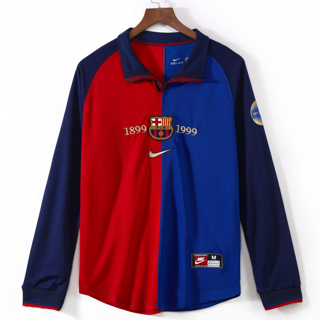 FC Barcelona 1999/00 Home Retro Long Sleeve Jersey