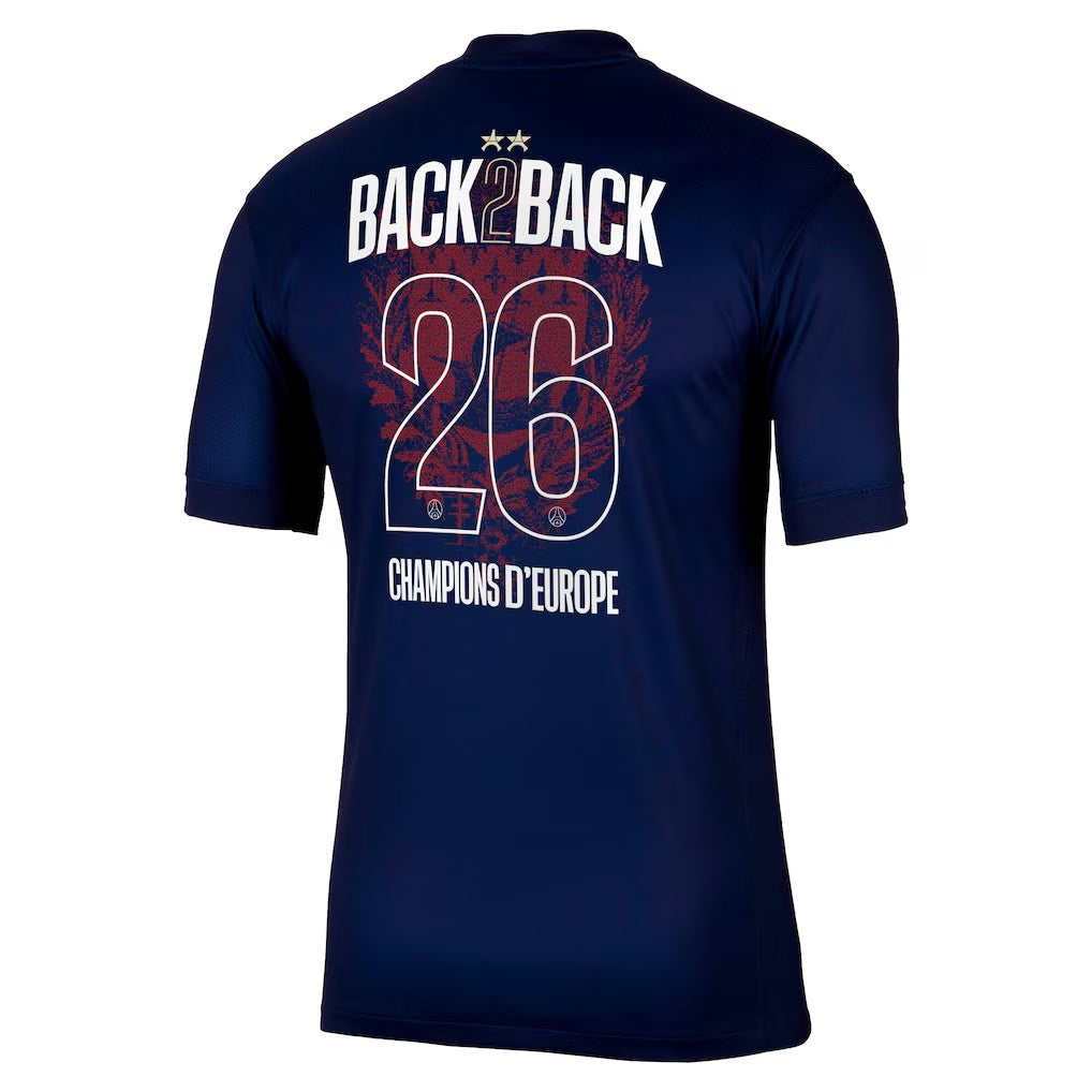 PSG 2025/26 Home Champions Back-to-Back Fan Version Jersey