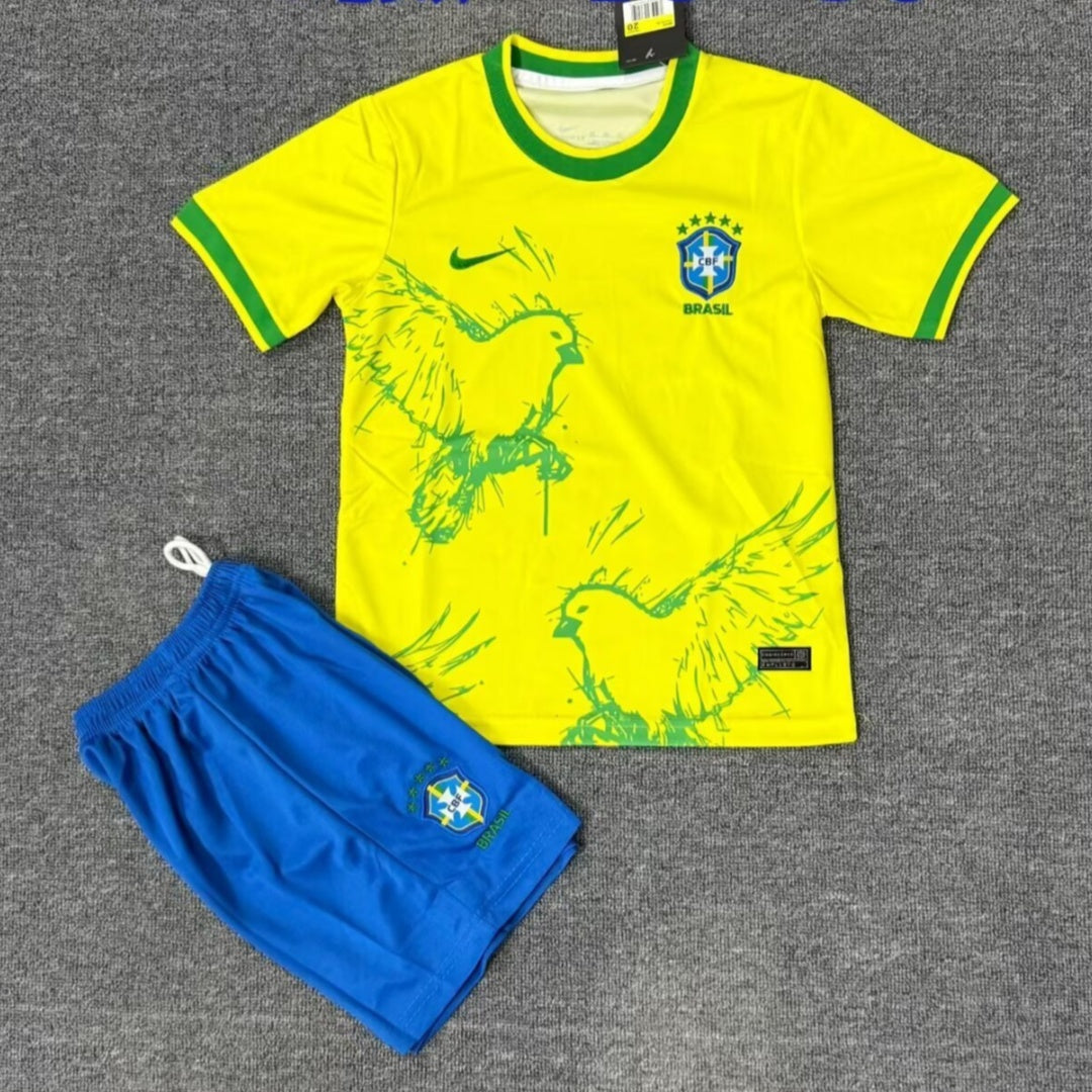 Brazil 2025/26 Kids Yellow Bird Special Kit