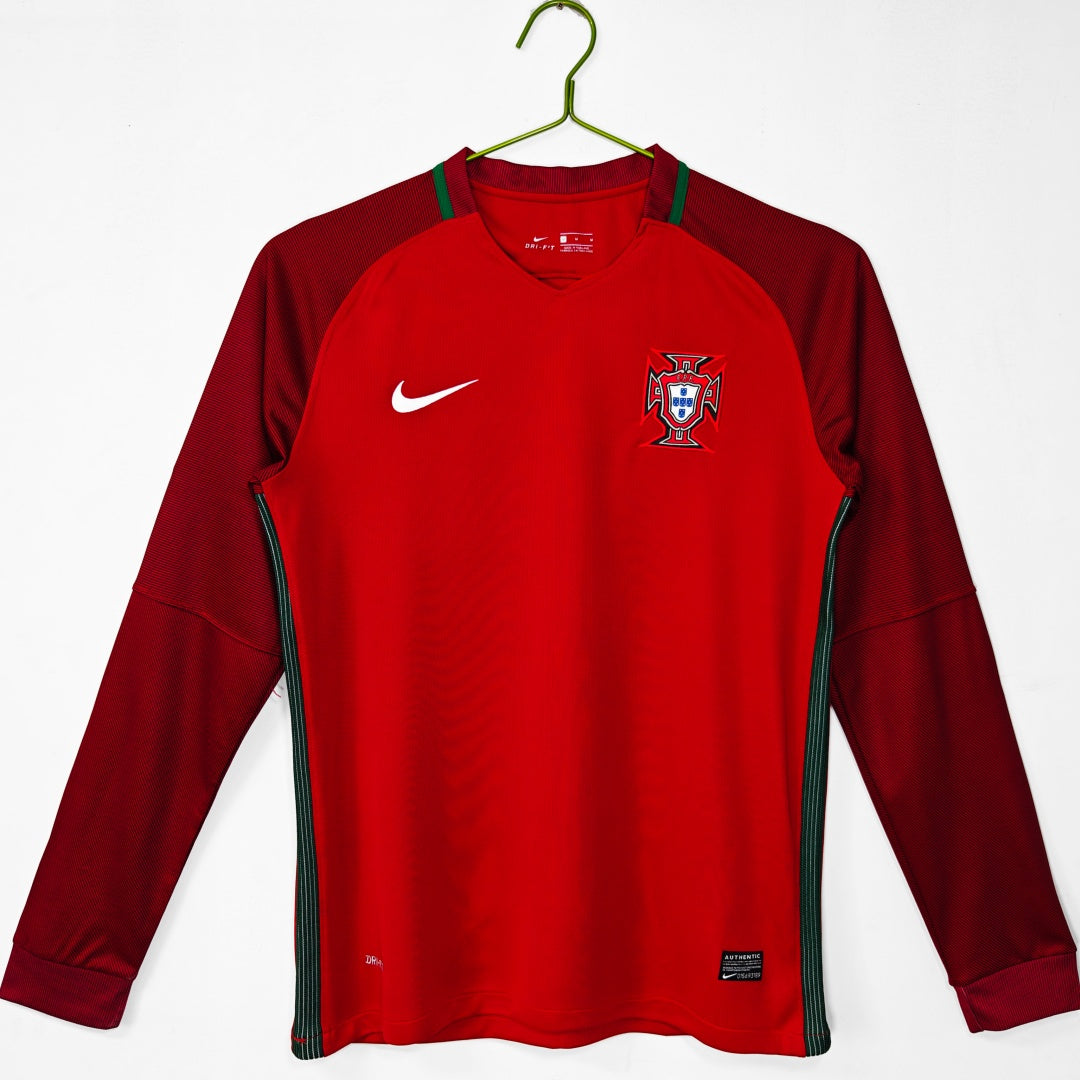 Portugal 2016 Home Retro Long Sleeve Jersey