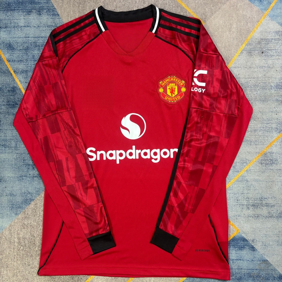 Manchester United 2025/26 Home Long Sleeve Jersey