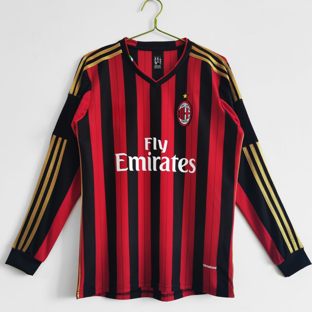 AC Milan 2013/14 Home Long Sleeve Retro Jersey