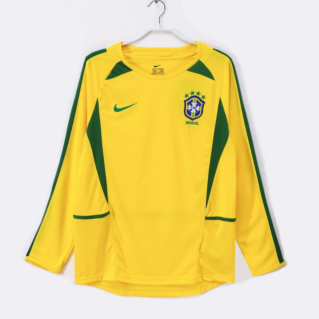 Brazil 2002 Home Long Sleeve Retro Jersey