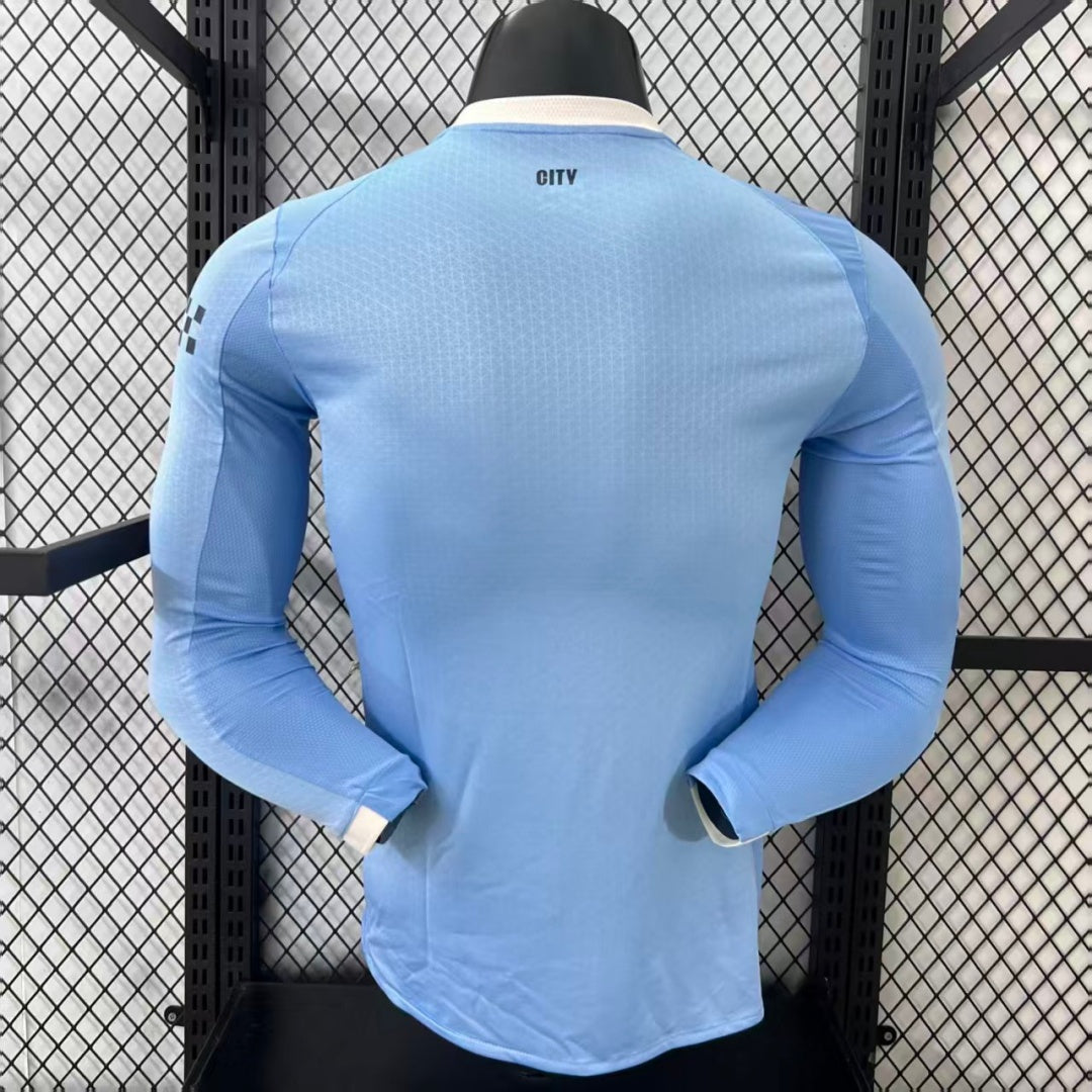 Manchester City 2025/26 Home Long Sleeve Player Version Jersey