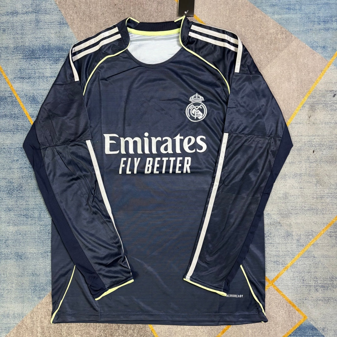 Real Madrid 2025/26 Away Long Sleeve Jersey