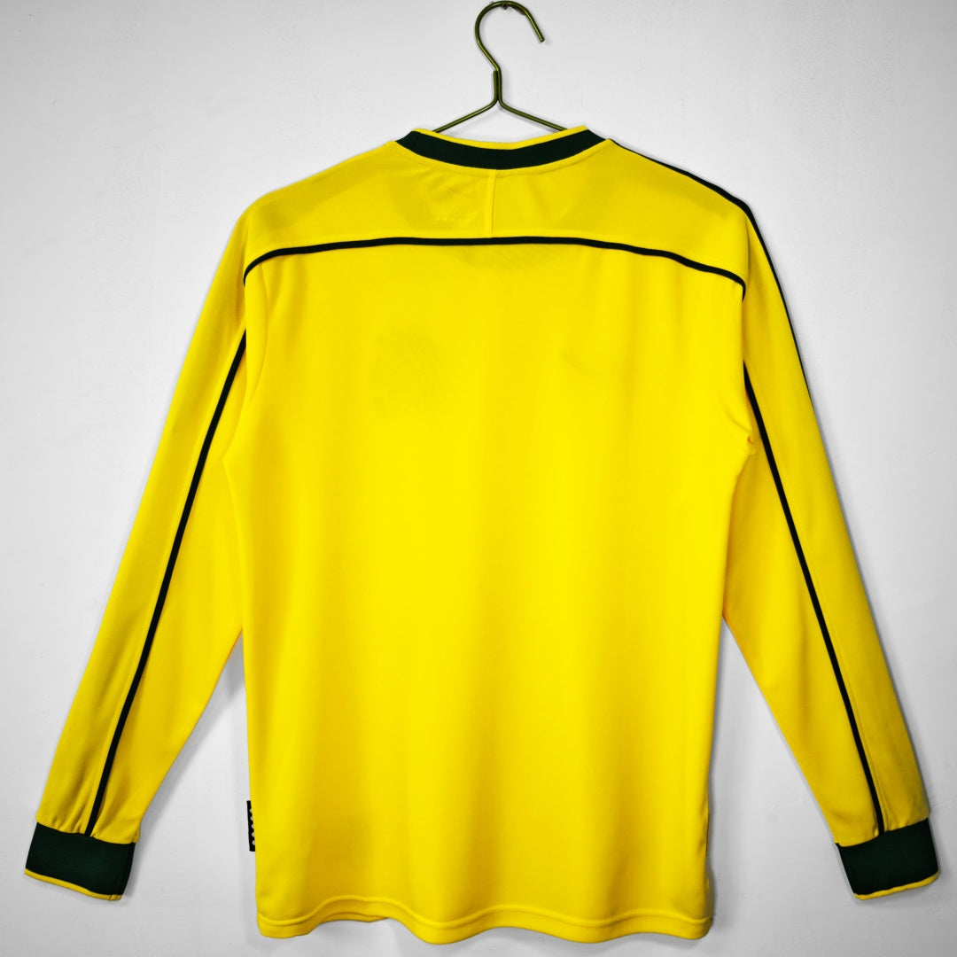 Brazil 1998 Home Retro Long Sleeve Jersey